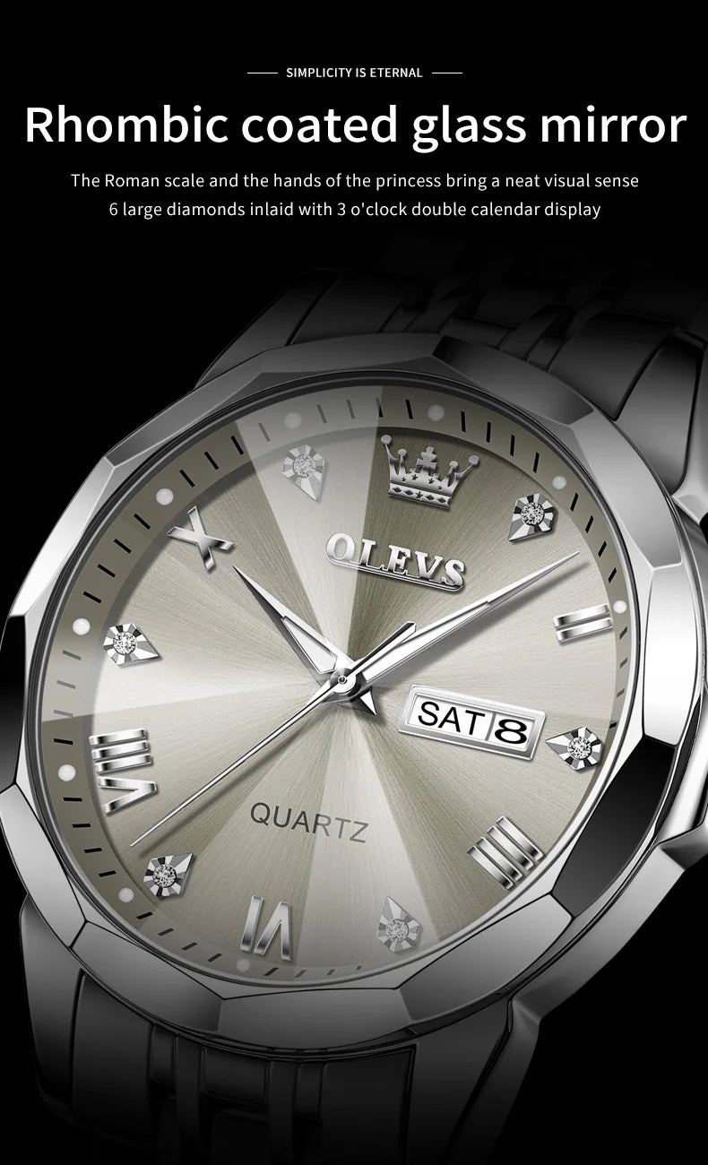 OLEVS Brand 9931 New Quartz Stainless Steel Strap Man Wristwatch Retro Hot Style Great Quality Fashion Waterproof Watch for Men