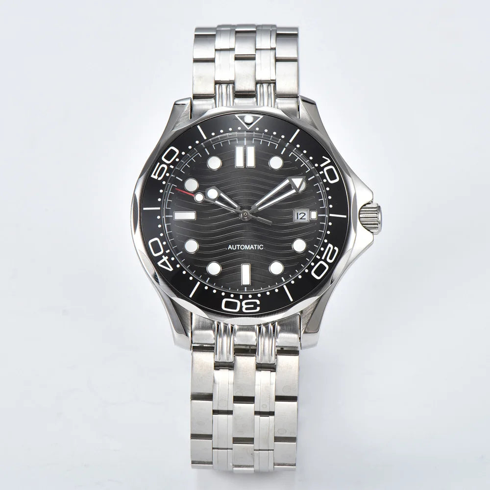 Parnsrpe 2026 New Miyota 8215 Automatic Dive Watch for Men Luxury Sport Green Dial Luminous Hardlex Date Waterproof Bus