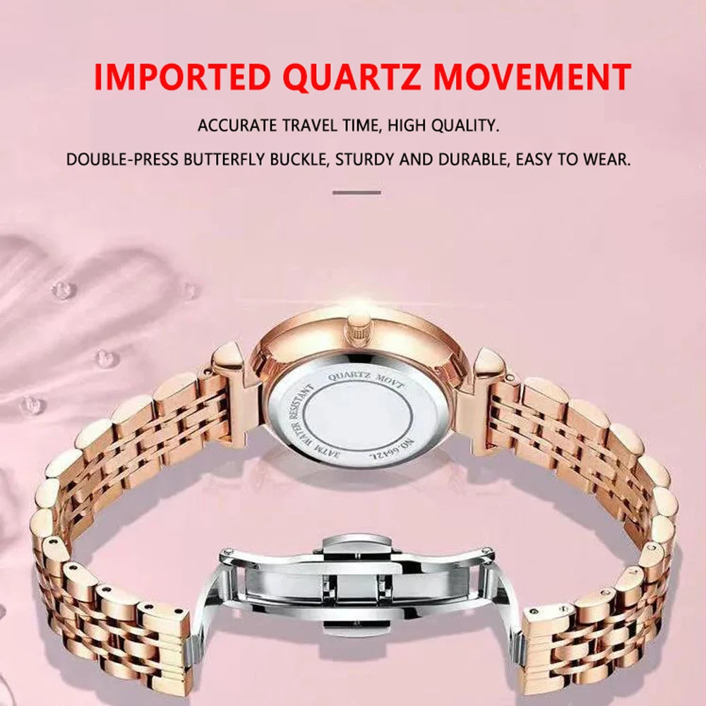 POEDAGAR Fashion Watches For Women Waterproof Luminous Stainless Steel Woman's Wristwatch Luxury Elegant Ladies Watch Gift Reloj
