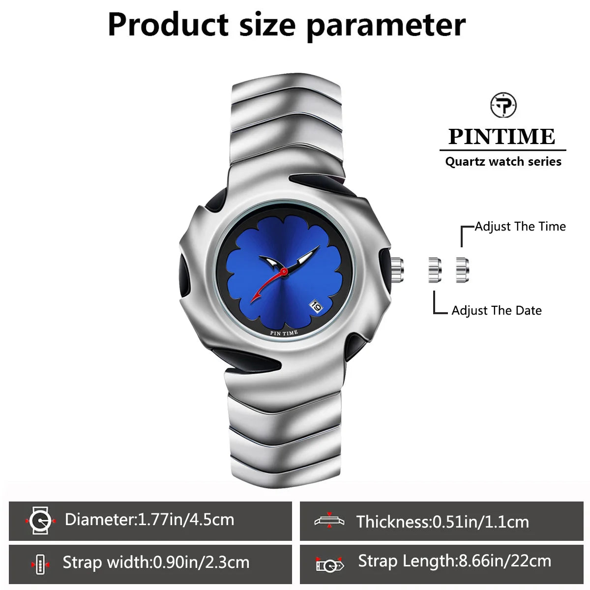 Retro Fashion Y2K Trend Creative Personality Design with Calendar Dial Night Light High End Feeling Quartz Waterproof Watch
