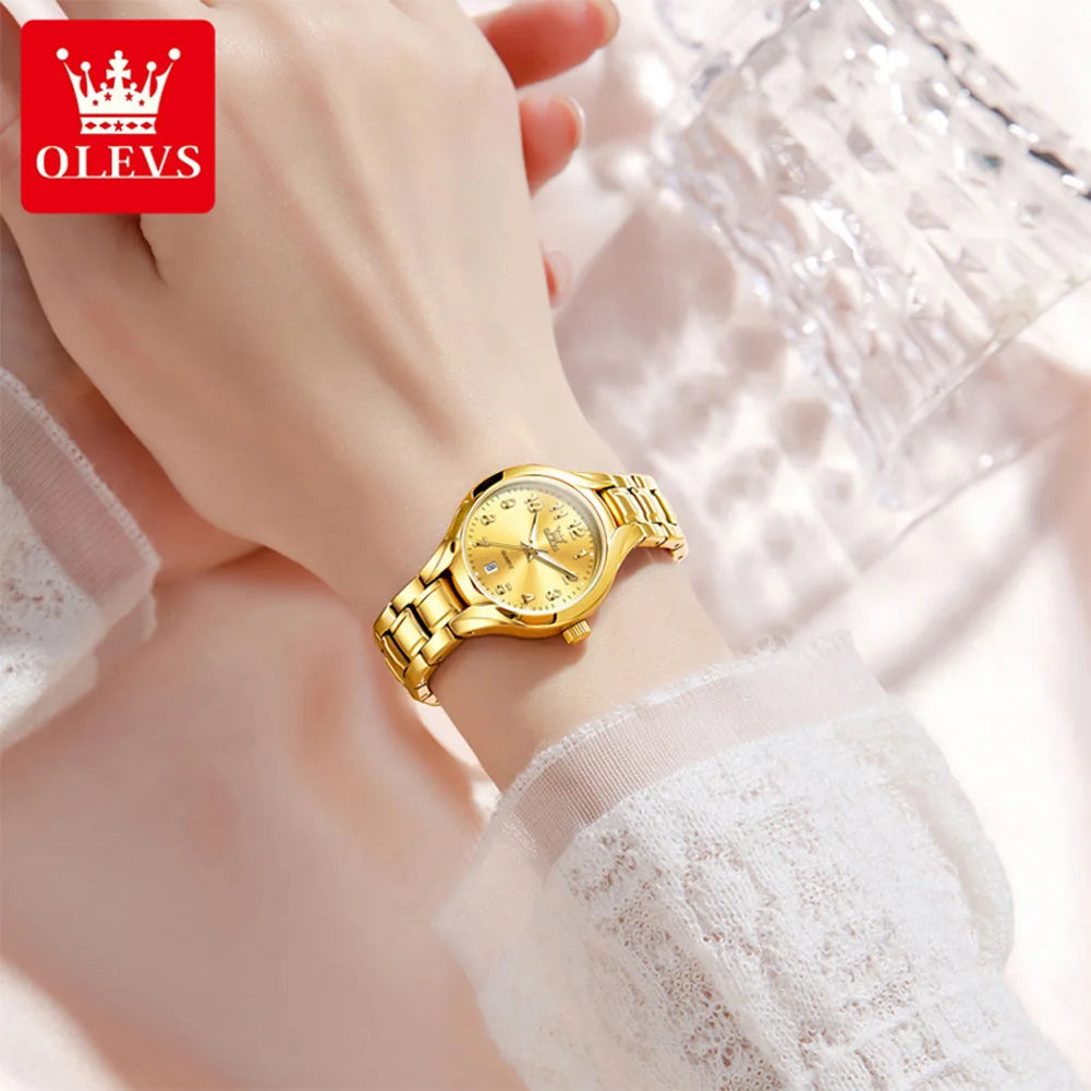 OLEVS 3650 Elegant Casual Women Quartz Watch Luxury Waterproof Luminous Watch Dress Bracelet Valentine Anniversary Watch Set