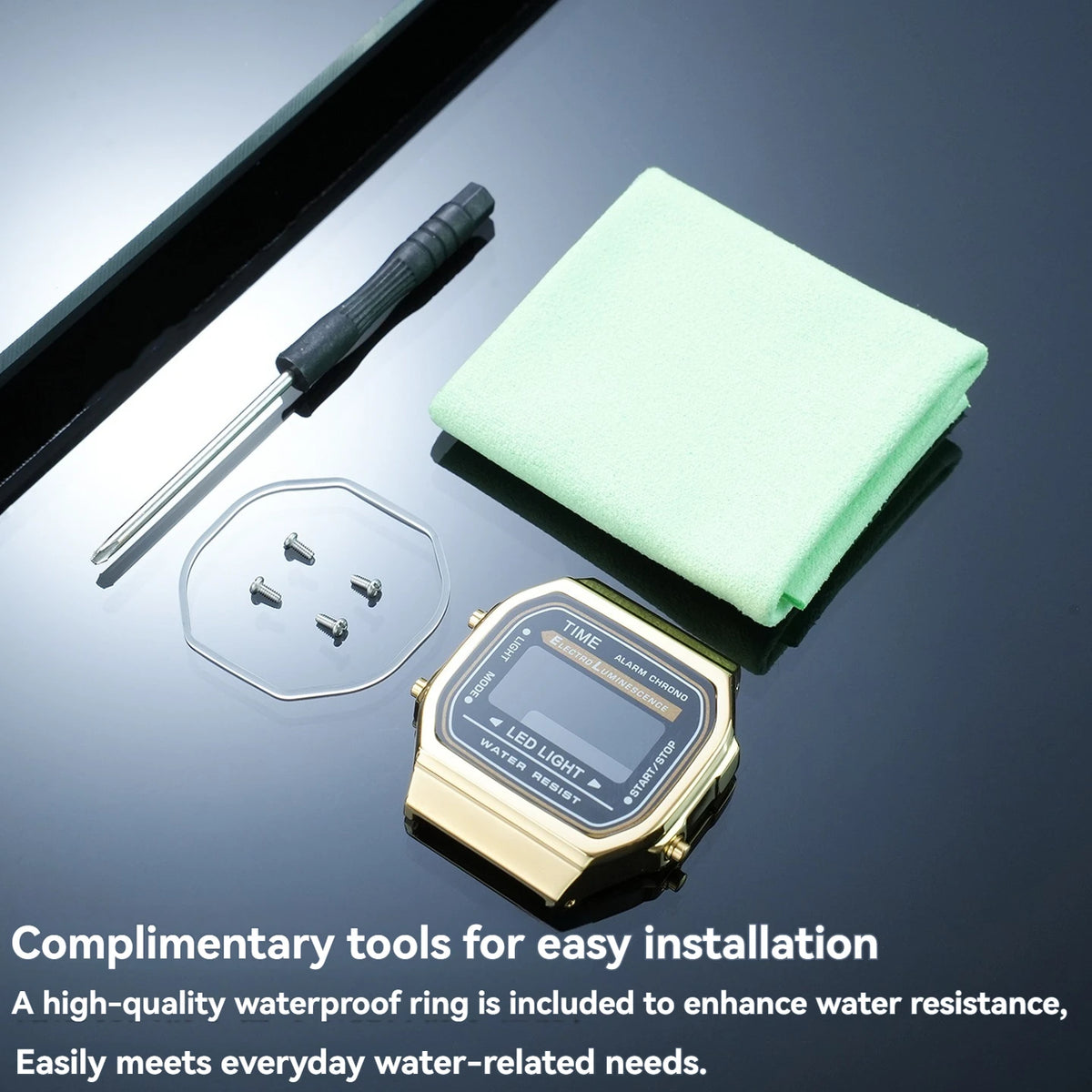 A168 case mod kit Stainless steel metal Bezel watch Case+Strap For Casio A168WG/WA/WGG/WEHA Series Modified Suit watchband+Tool