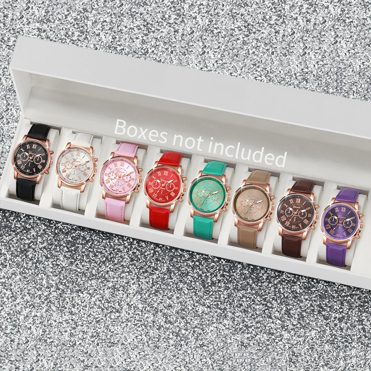 8PCS/Set Fashion Women Watches Casual Ladies Quartz Watch for Girls Clock Gift Reloj Mujer（Without Box）