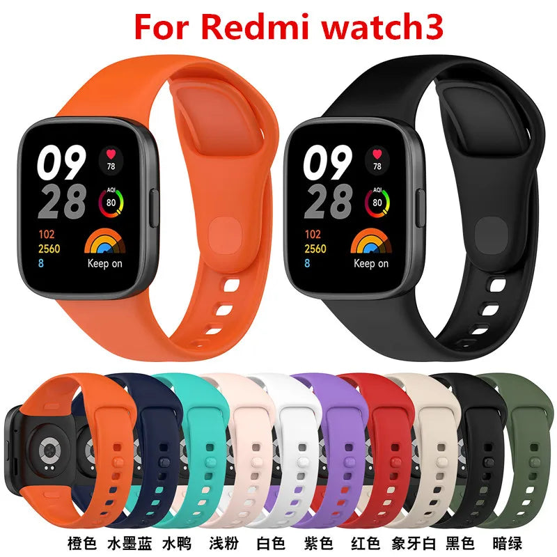 Official Wrist Strap For Xiaomi Redmi Watch 3 Soft Silicone Replacement Bracelet Color Strap For Redmi Watch3 active Wristband