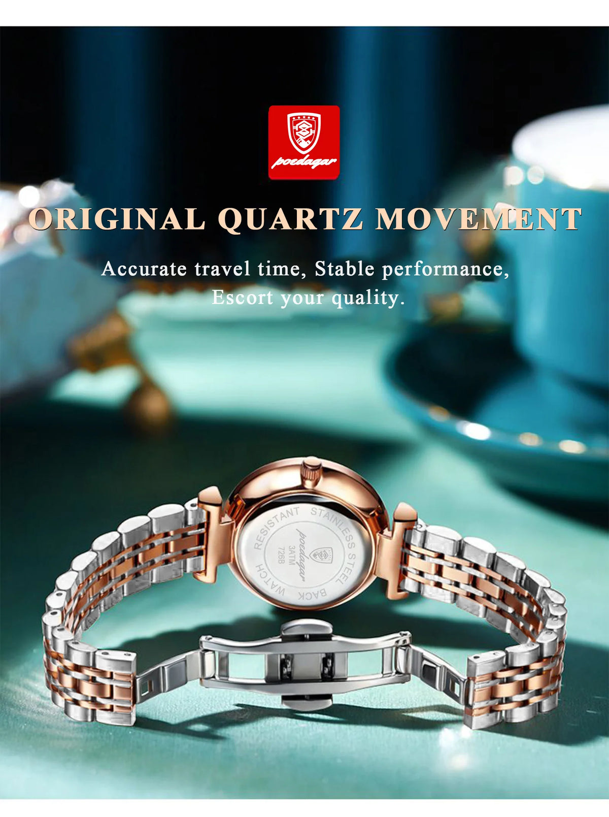 POEDAGAR Luxury Brand Women's Watches Waterproof Stainless Steel Date Ladies Wristwatch Fashion Elegant Quartz Woman Watch Reloj