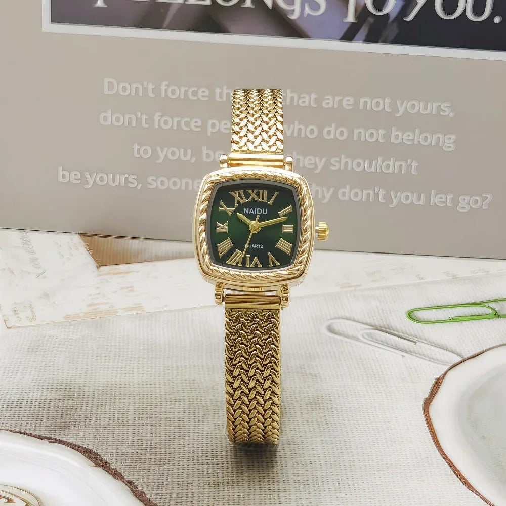 Famous Brand Women Watch Stainless Steel Strap Gold Watch Fashion Luxury Gift Ladies Quartz Wristwatches Relojes Para Mujer