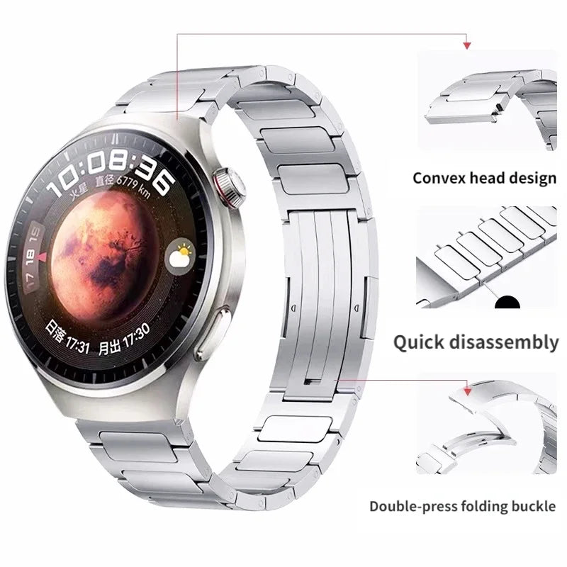 22mm Titanium Strap For OnePlus Watch 46mm/3/2/2R Luxury Breathable Bracelet For OPPO Watch 4 Pro-X-X2/Realme Watch S2-2 3 S Pro