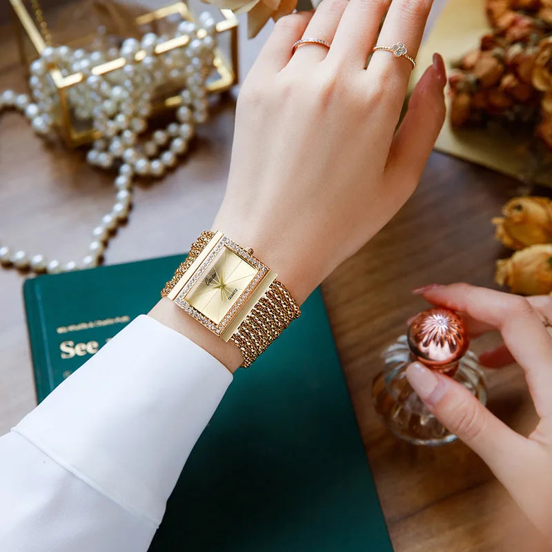 Original Diamond Bracelet Watch for Woman Waterproof Luxury Women Quartz Watches Dress Watch Ladies Wristwatch Jewelry Gift