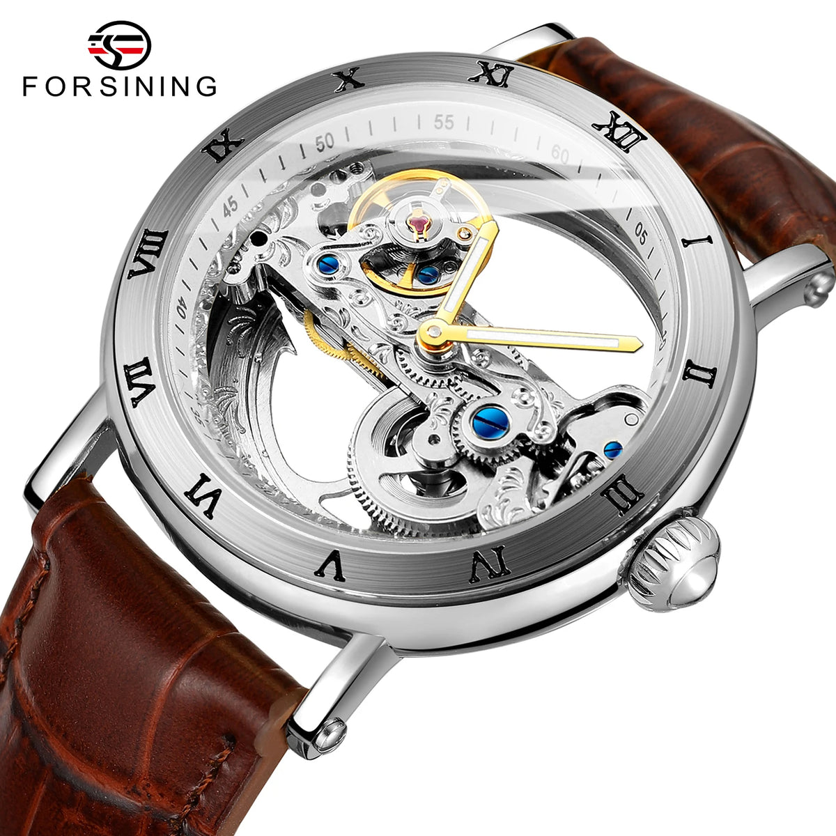 2026 Original Luxury Steel Skeleton Tourbillon Automatic Watches Men Leather Mechanical Waterproof Luminous Elegant Wrist Clock