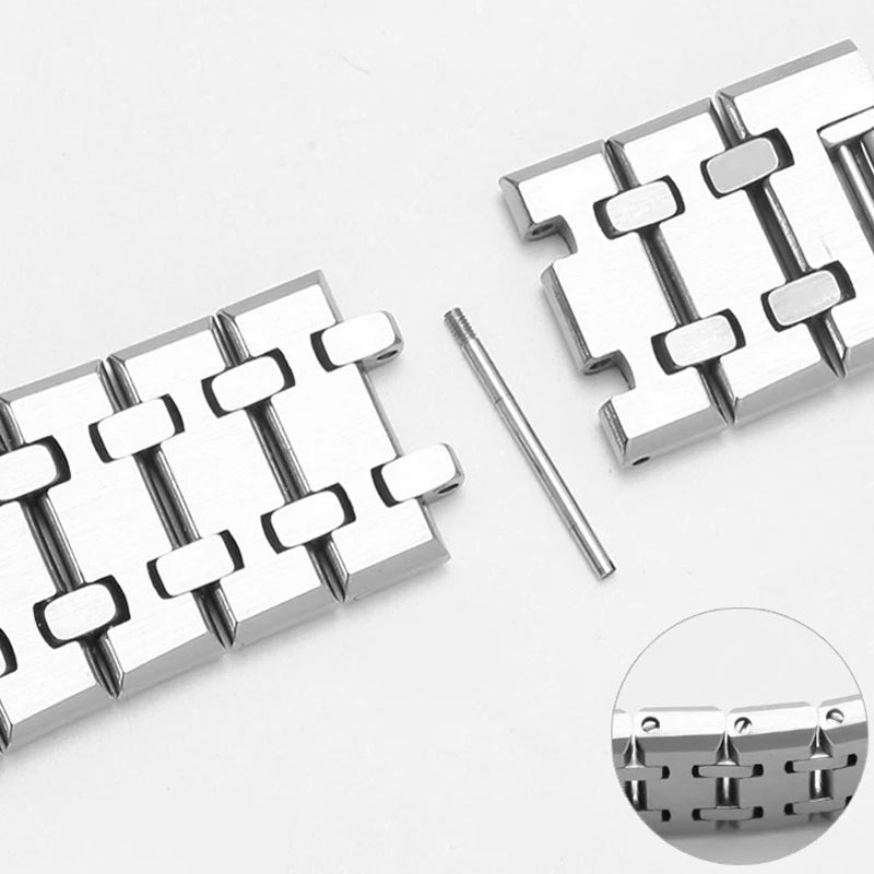 Solid Stainless Steel Watch Band For AP 15400 Audemars Piguet Royal Oak GA2100 2110 Strap Men 26mm Silver Waterproof Bracelet