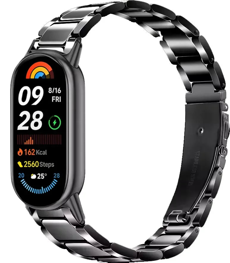 Metal Strap for Xiaomi Mi Band 10/9/8 Stainless Steel Watch Strap Correa for Miband 8/9/10 Replacement Wristband Bracelet Correa