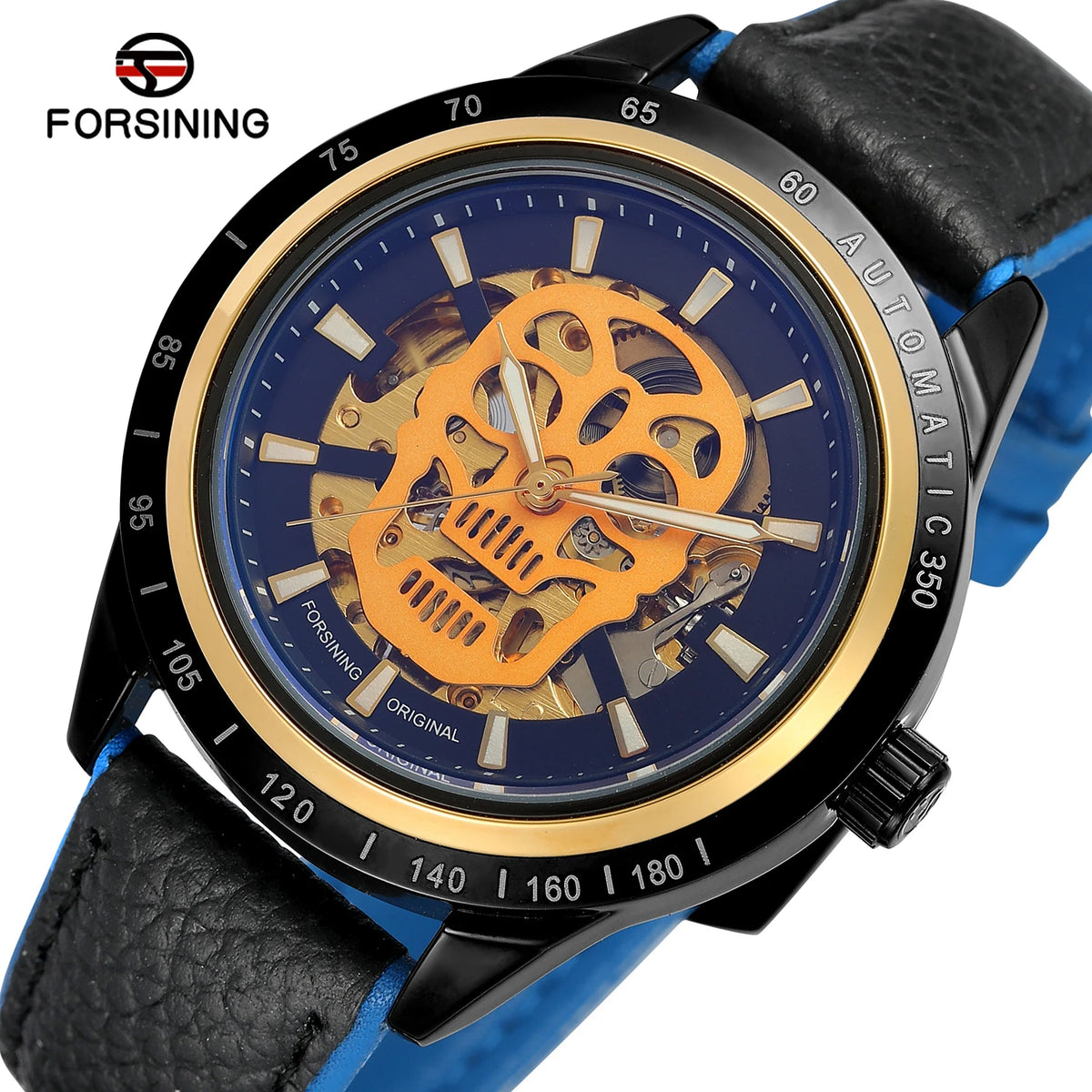 FORSINING Fashion 2026 Skull Skeleton Cool Man Watch Mechanical Automatic Movement Clock Sport Leather Luxury Brand Male Watches