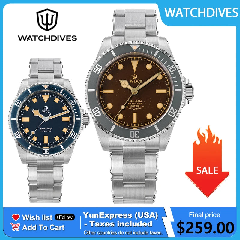 Watchdives WD5513M Men Watch Miyota 9015 Movement Automatic Mechanical  Watches Aluminum Bezel Sapphire Luminous Waterproof 200m