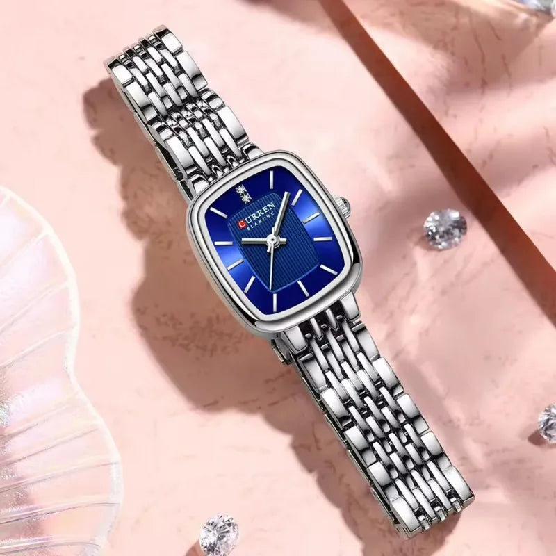 CURREN 9093 Fashion Quartz Women Watch Elegant Square Dial Gold Stainless Steel Strap Waterproof Leisure Ladies Business Watches