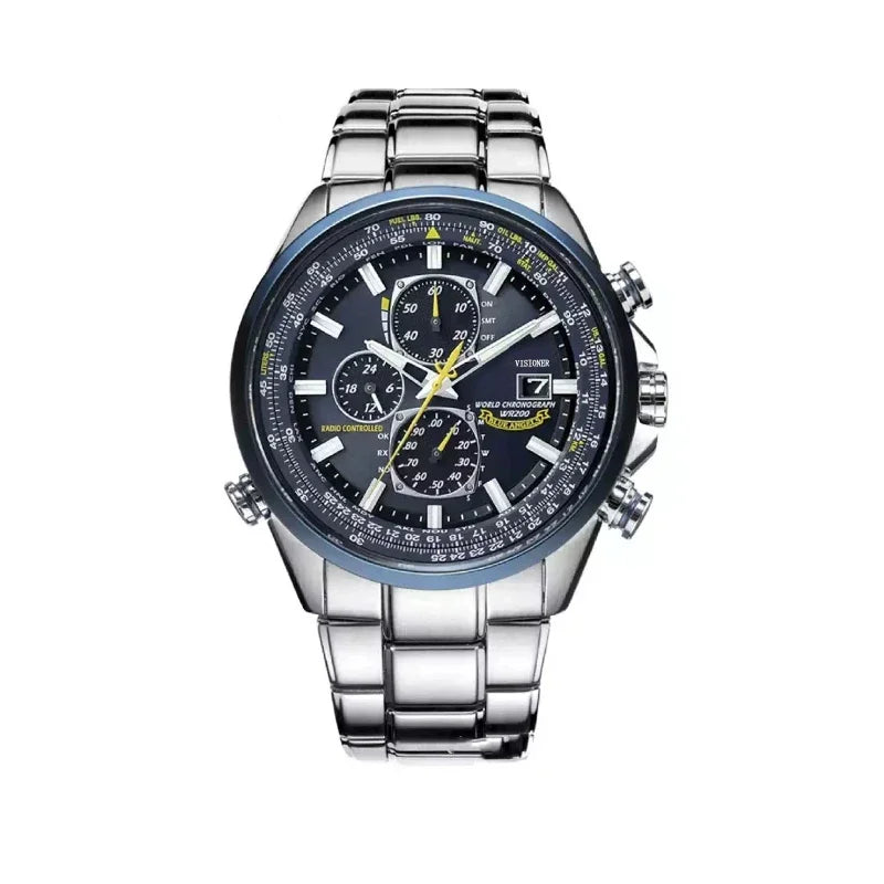 Original Luxury Men Watches Wtches Men's Luxury Quartz Wristwatches Radio Night Glow Energy Multi Functional Business Watch