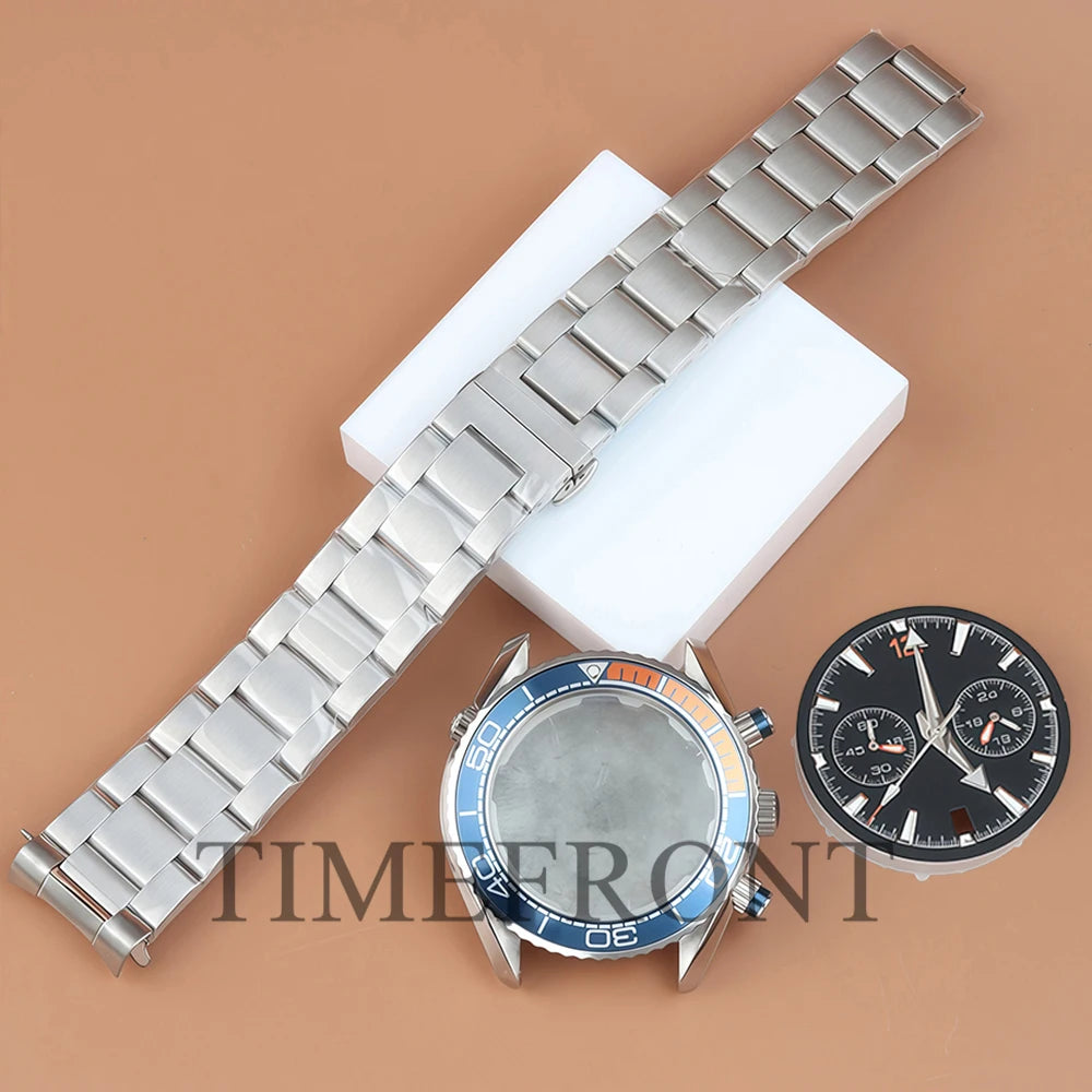 Chronograph VK63 Dial 45.5mm Dial For Seamaster 600 Waterproof Watch Case For Seiko VK63 VK64 Quartz Movement 33mm Dial 5 hands