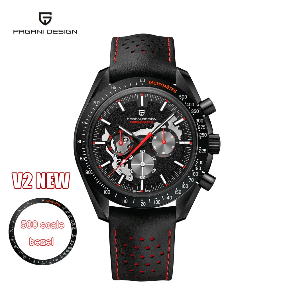 2026men's watches top Pagani design brand quartz men's watches VK63 sports chronograph sapphire leather strap relógios masculino