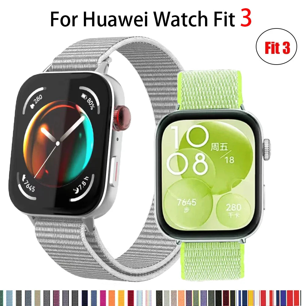 Breathable band For huawei watch fit 3 strap smart wristband Sport Nylon loop Watchbands bracelet correa huawei fit3 Accessories