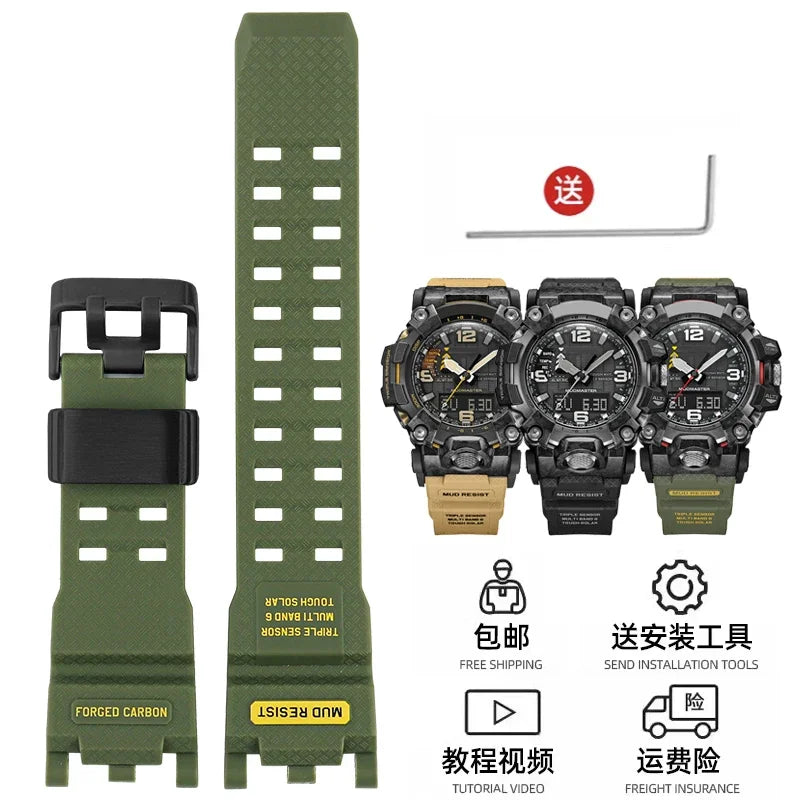 For G-SHOCK Casio Watch Band for Men's Second Generation Big Mud King Modified GWG2000 GWG-2000 GWG-2040 Resin Rubber Strap