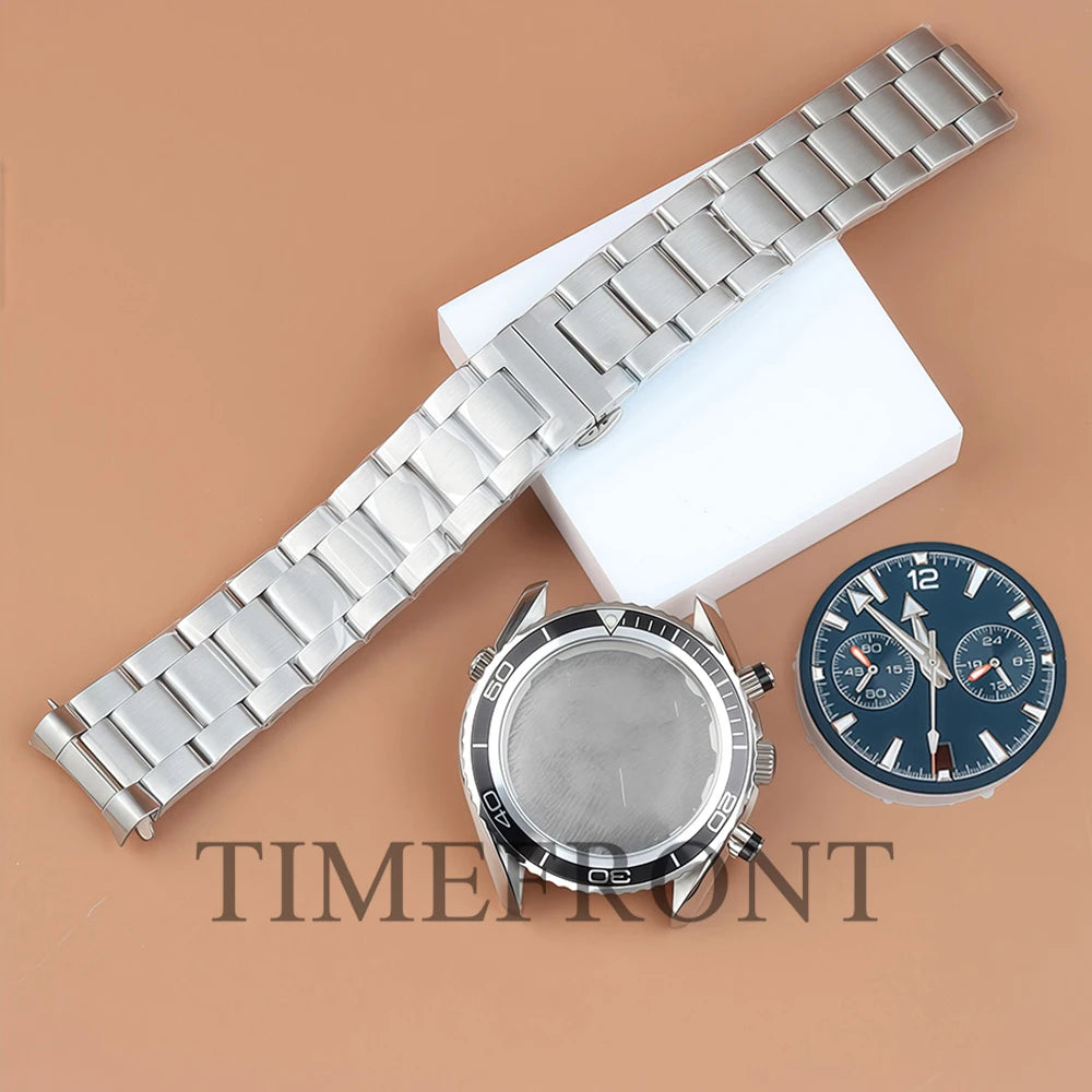 Chronograph VK63 Dial 45.5mm Dial For Seamaster 600 Waterproof Watch Case For Seiko VK63 VK64 Quartz Movement 33mm Dial 5 hands