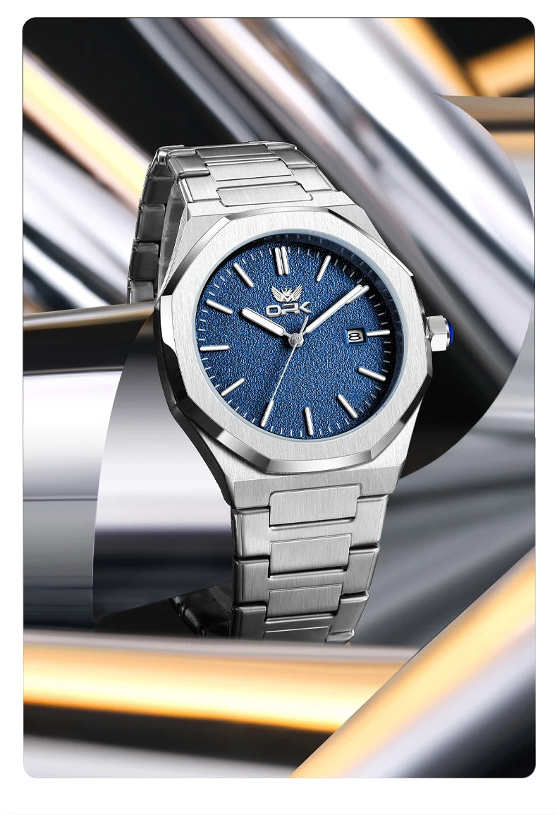 OPK 6046 Mens Watch Solid Stainless steel Calendar Waterproof Quartz Watch for Men