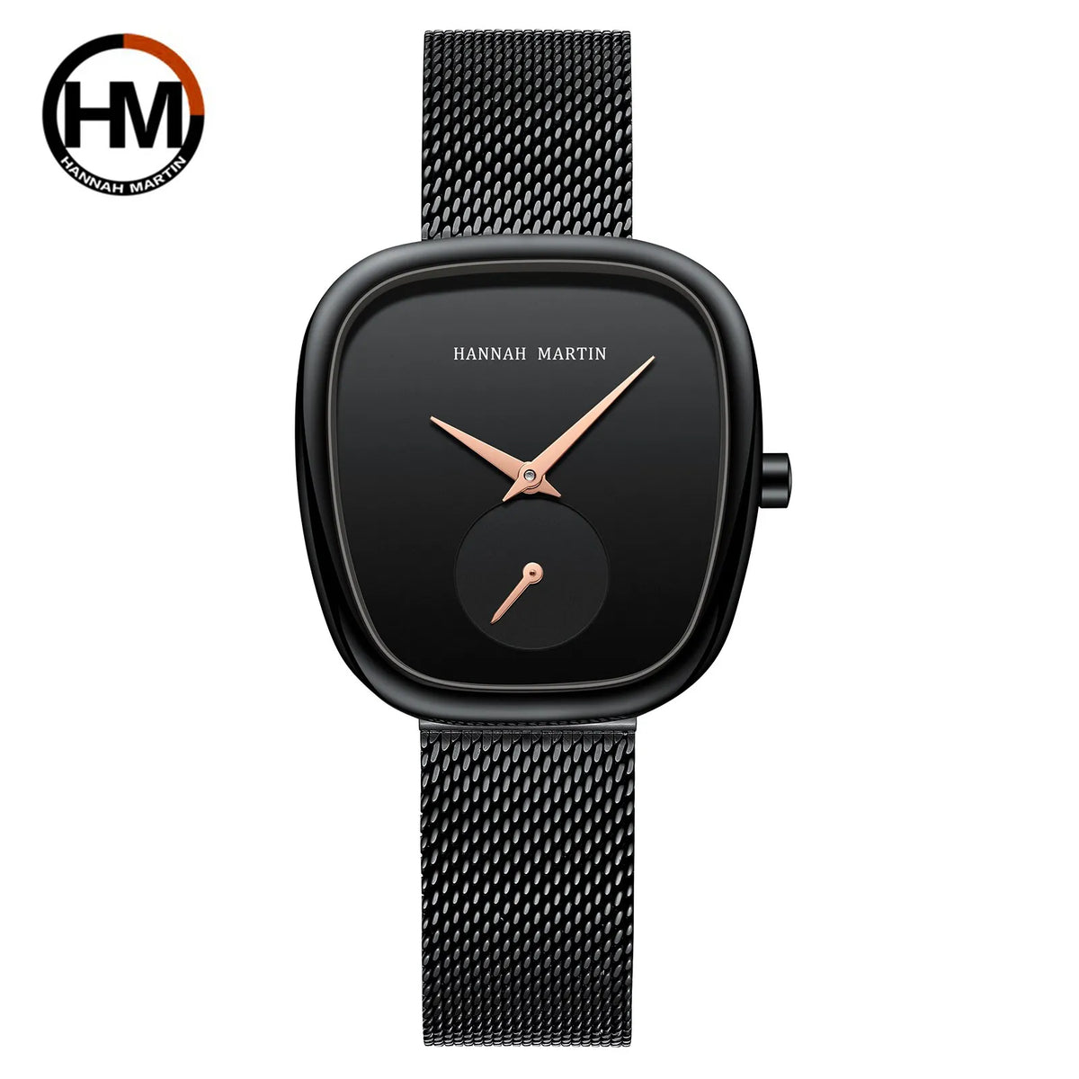 HANNAH MARTIN Brand Original Luxury Women Watch Rose Gold Fashion Stainless Steel Quartz Movement Waterproof Women Dress Watches