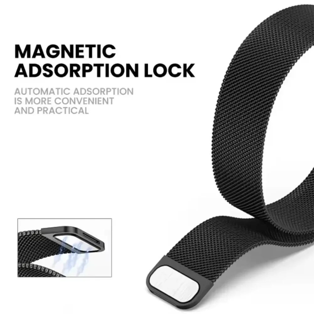 Milanese Metal Strap for Xiaomi Mi Band 9 Pro/Mi Band 8 Pro Magnetic Breathable Replaceable Bracelet for Redmi Watch 4/5 Correa