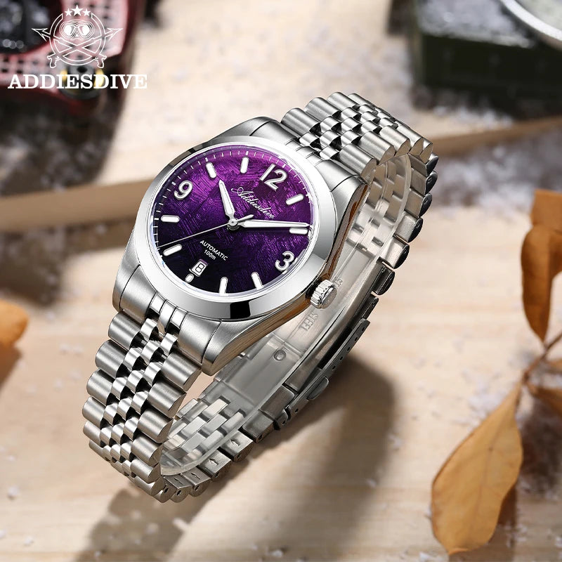 ADDIESDIVE New Watches AD2547 Sapphire 39mm Luxury Men Automatic Wristwatch Japan 8215 Mechanical BGW9 Luminous Waterproof 100m