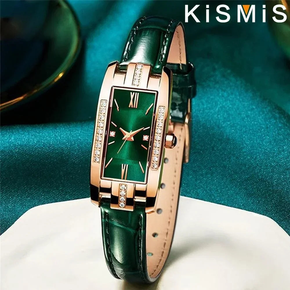 Elegant Women Baroque Rhinestone Quartz Watch Rectangle Analog Wristwatch Fashion Gift for Mom