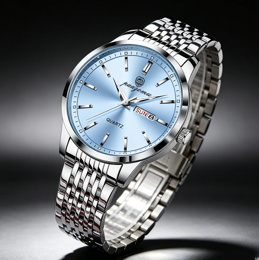 2026 New Top Brand Luxury Man Wristwatch Waterproof Luminous Date Men Watches Stainless Steel Quartz 43mm Men's Watch Male Reloj