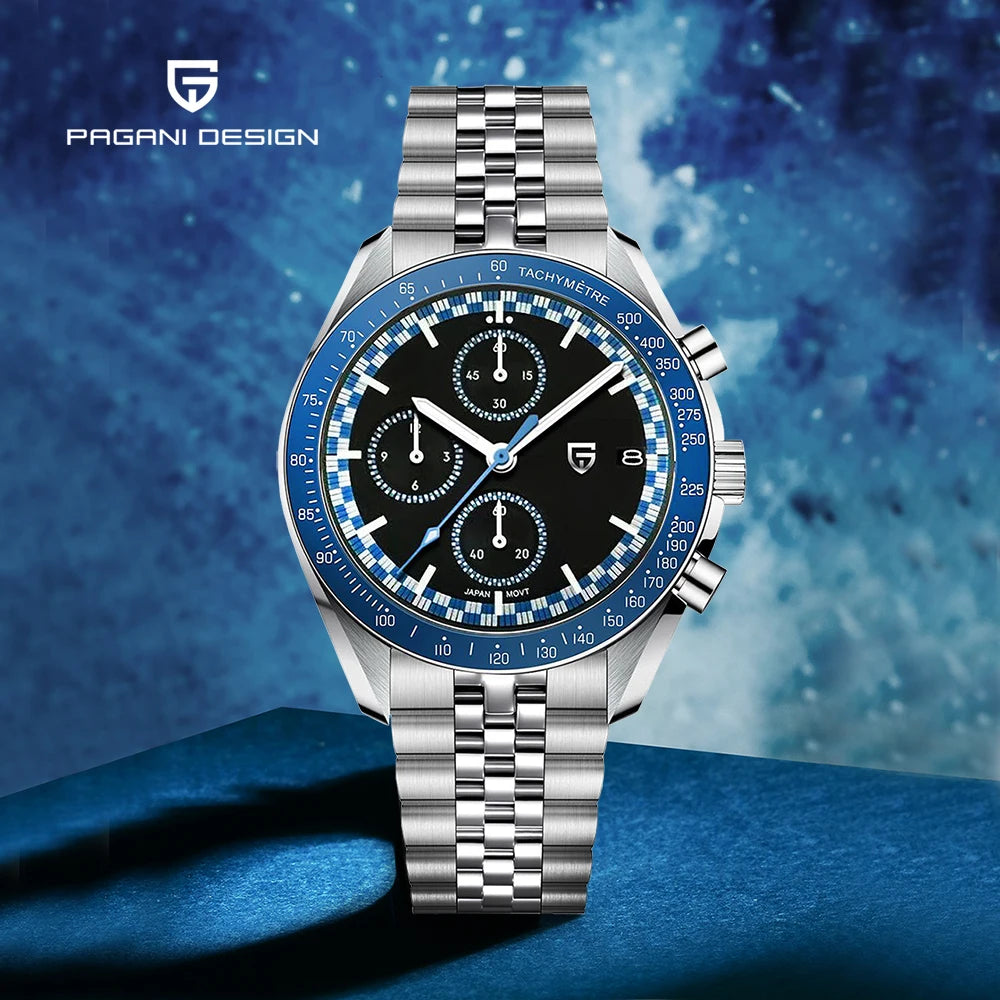 2026 New PAGANI DESIGN Moon Men's Watches Luxury Speed Chronograph Quartz Watch For Man AR Sapphire Mirror Waterproof Clock Gift