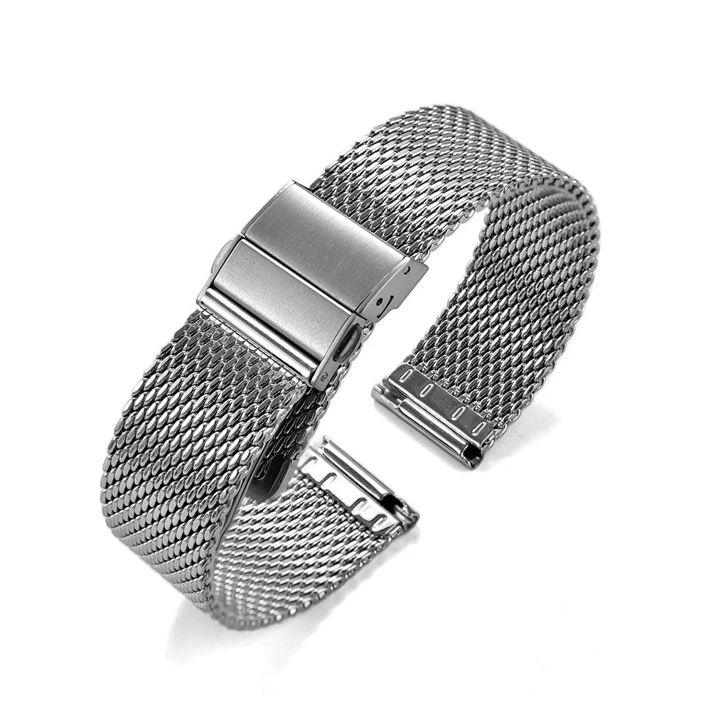 18mm 20mm 22mm Quick Release Mesh Milanese Loop Watch Band Stainless Steel Watch Strap Metal Strap Folding Buckle Wristbands